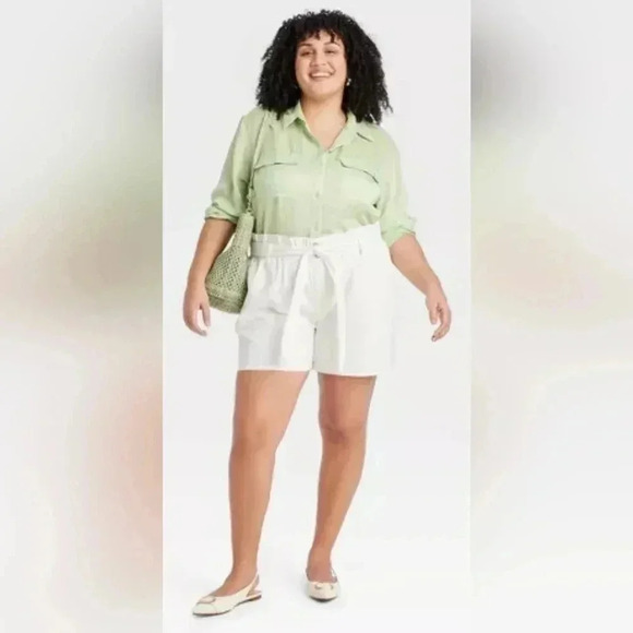 White Pockets Plus 2XL Slip-On Lyocell Coastal Resort Festival Travel - Picture 1 of 8